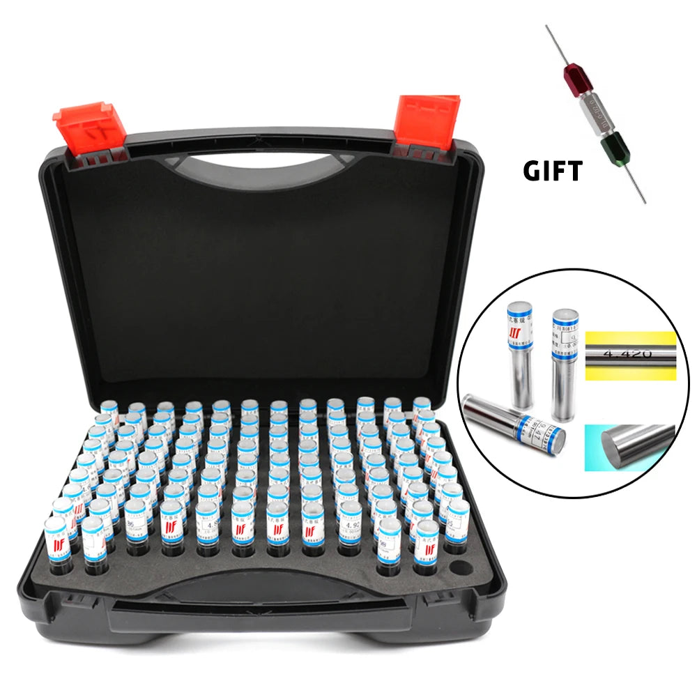 101pcs/box 1-2-3-4-5-6mm step 0.01mm Steel Pin Gauge  pin Measuring Tool Smooth Plug Gauge Hole Gauge