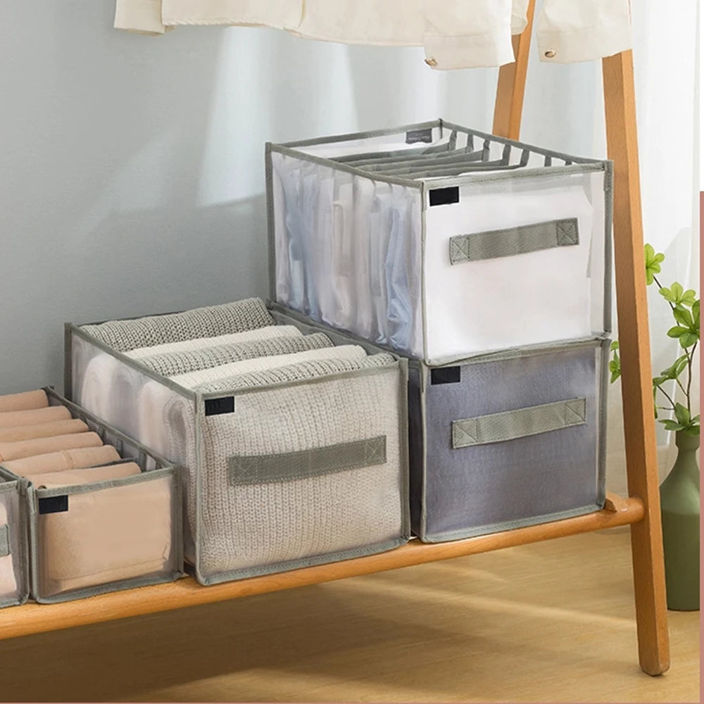 Pants T-Shirt Storage Box With Handle Closet Organizers and Storage for Clothing Jeans Closet Separator Box Home Storage Supplie