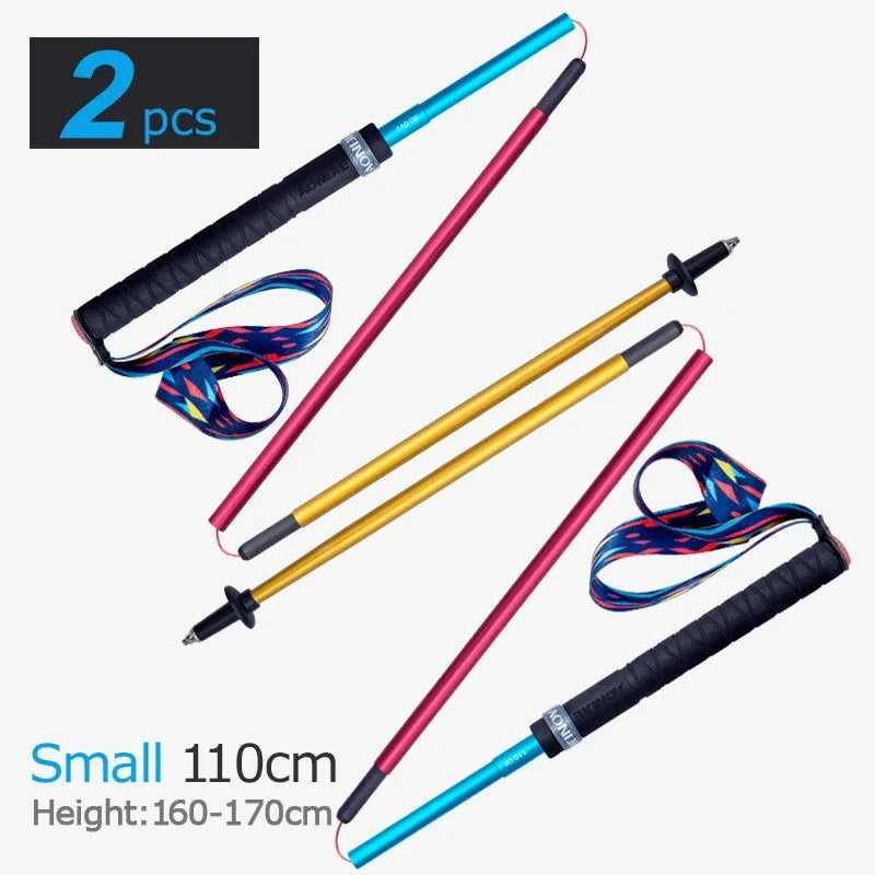 2pcs AONIJIE E4201 Trekking Pole Lightweight Folding Collapsible Quick Lock Hiking Pole Trail Running Walking Stick Carbon Fiber