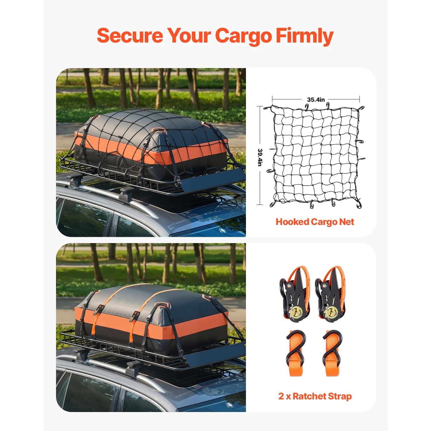 SucceBuy Roof Rack Basket 64x39x4.1" Universal Rooftop Cargo Carrier Anti-Rust Alloy Steel Car Top Luggage Holder for SUV Truck
