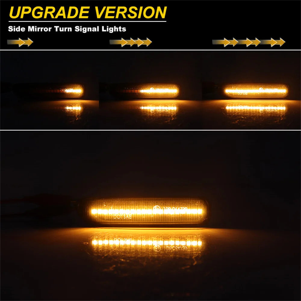 For BMW E46 323i 328i 3 Series 323ci 325ci 328ci 330ci Front Fender Side Marker Lights Sequential Blinker LED Turn Signal Lights