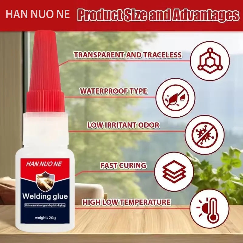 Super Glue Plastic Professional Adhesive Transparent Cyanoacrylate Glue Fast Drying Odorless Long Lasting Bonding