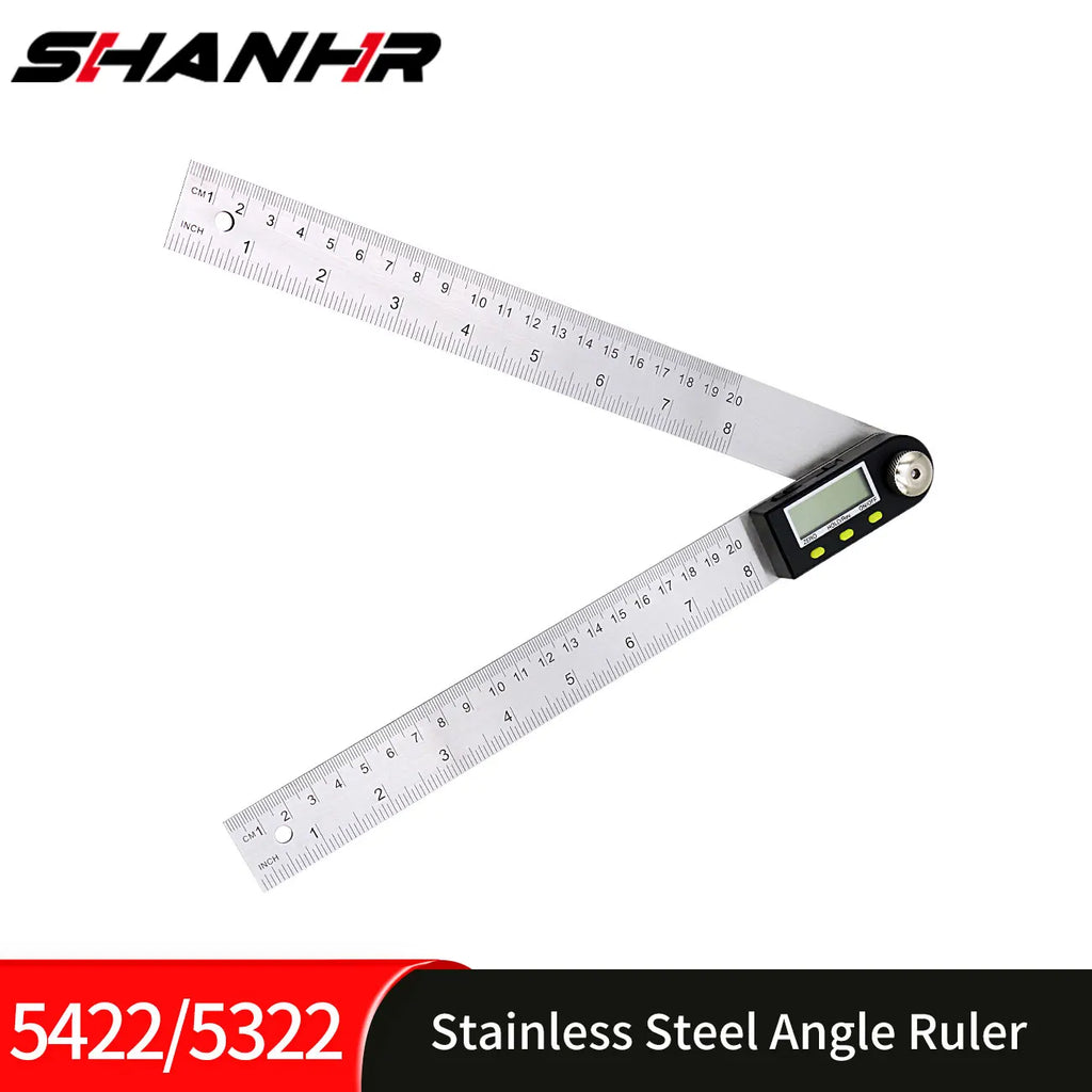 SHANHR 200mm/300 mm Digital Meter Angle Inclinometer Angle Digital Ruler Electron Goniometer Protractor Angle Finder