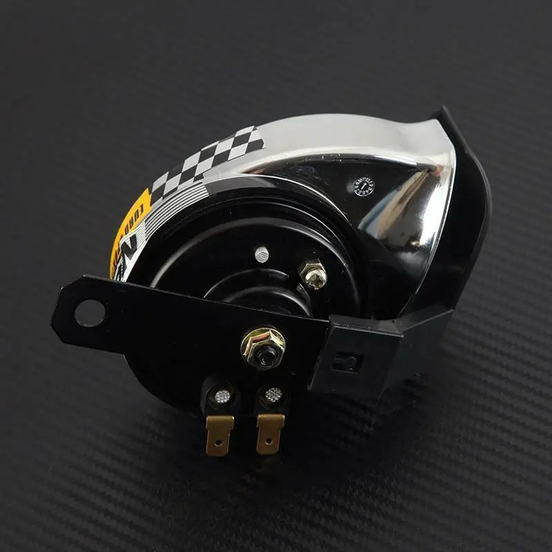 Chrome Horn 510Hz DC12V High Frequency Motorcycle Quad Dirt Bike Pocket Alarm for Electric Scooter Moped ATV Go-Kart Claxon 12 V
