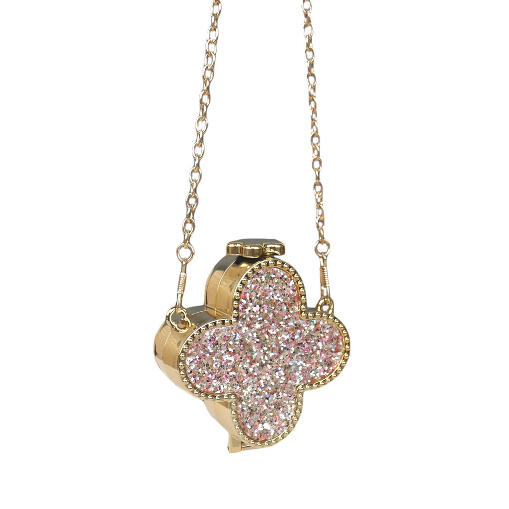 Mini Coin Purse Clover Luxury Fashion Shiny Rhinestone Evening Clutch Handbag for Women, New Sparkling Release