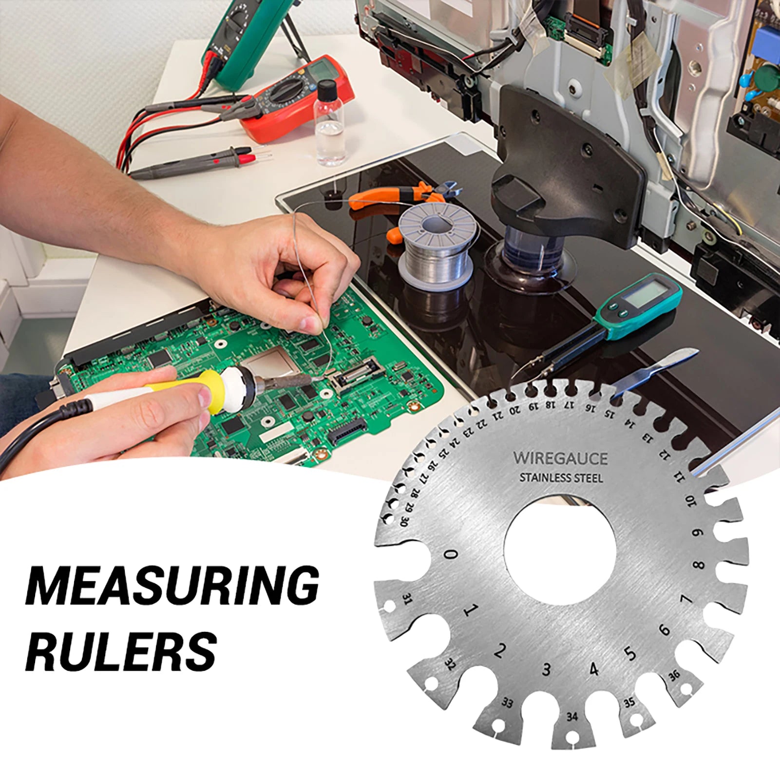 Wire Gauge Measuring Tool Stainless Steel Durable Round Wire Gauge for Woodworker Accessories