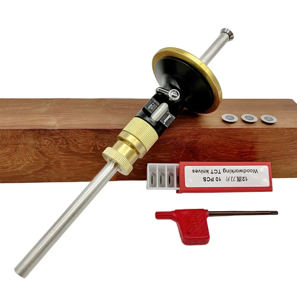 Wheel Marking Gauge Woodworking Scriber Kit with 10 Replacement Cutters Solid Metal Bar Wood Scribe Tool for Carpenter