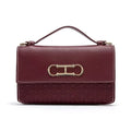CH Premium Leather Handbag Monogram Embossing Metallic Clasp Portable Handle Structured Silhouette Ideal Office Evening Events