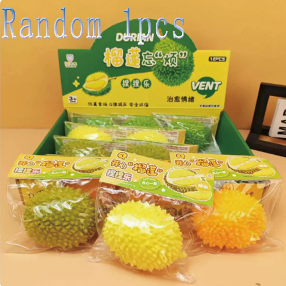 2026 Crunchy Squishy Durian and Dragon Fruit Stress Ball Squeeze Toy, Squishy Fidget Ball, ASMR Sensory Stress Relief Toy
