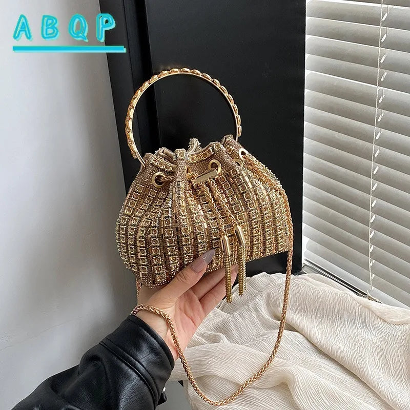 New Dinner Handbag Diamond Sparkling Dinner Party Women's Handbag Luxury Brand Fashion Diamond Women's Shoulder Bag High Quality
