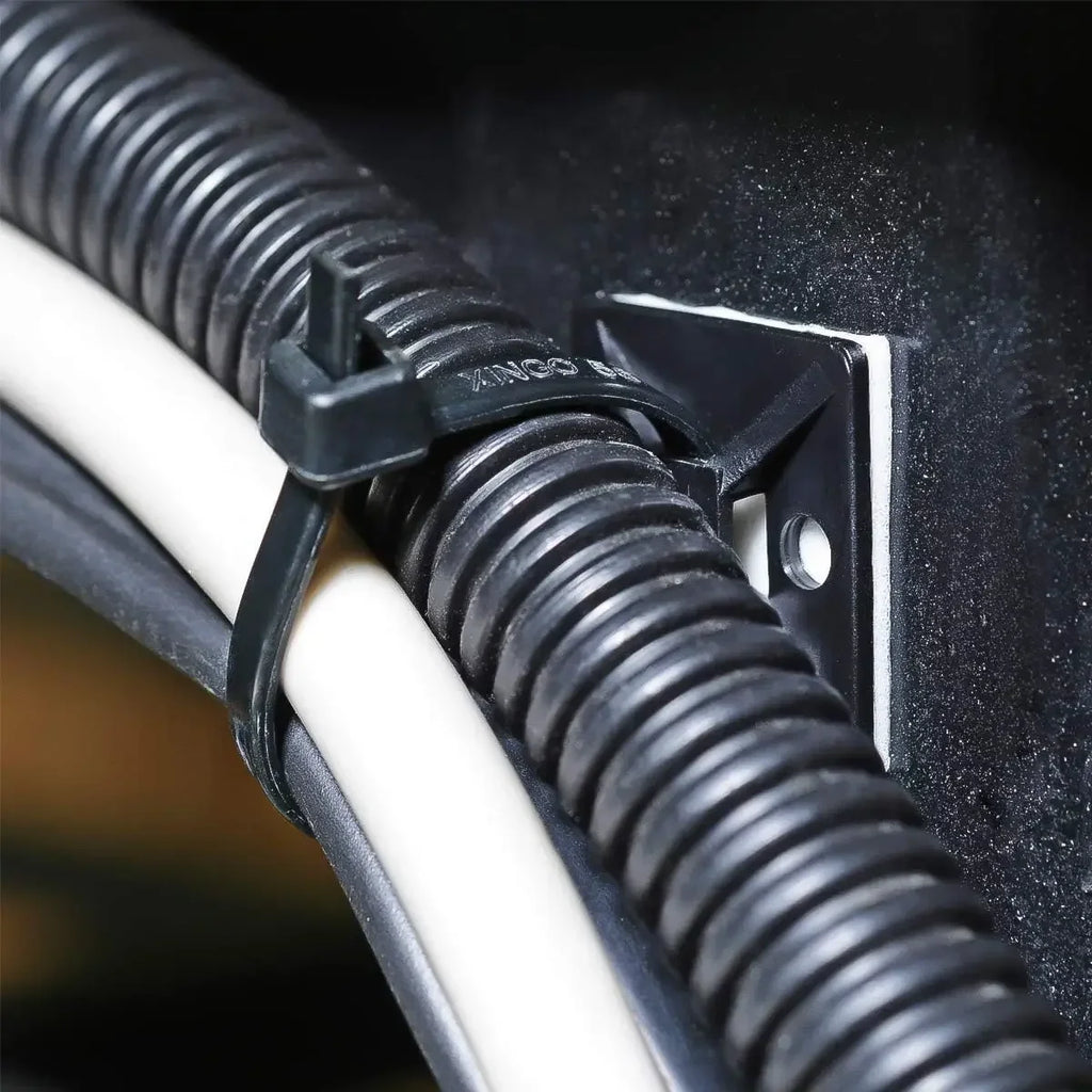 Self-locking Plastic Nylon Tie + Nylon Square Plastic 3M Self Adhesive Wire Zip Fixed Seat Holder Cable Tie Mount Base