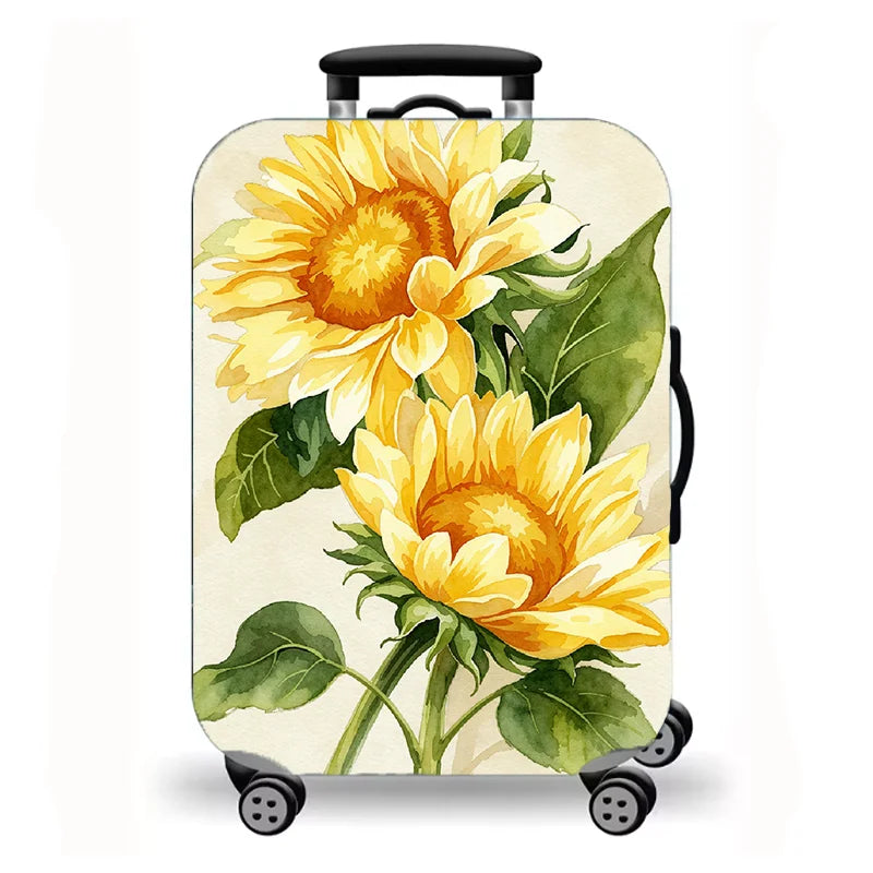 Washable starry sea view landscape printed suitcase cover, elastic all-inclusive protective cover suitable for trolley suitcases