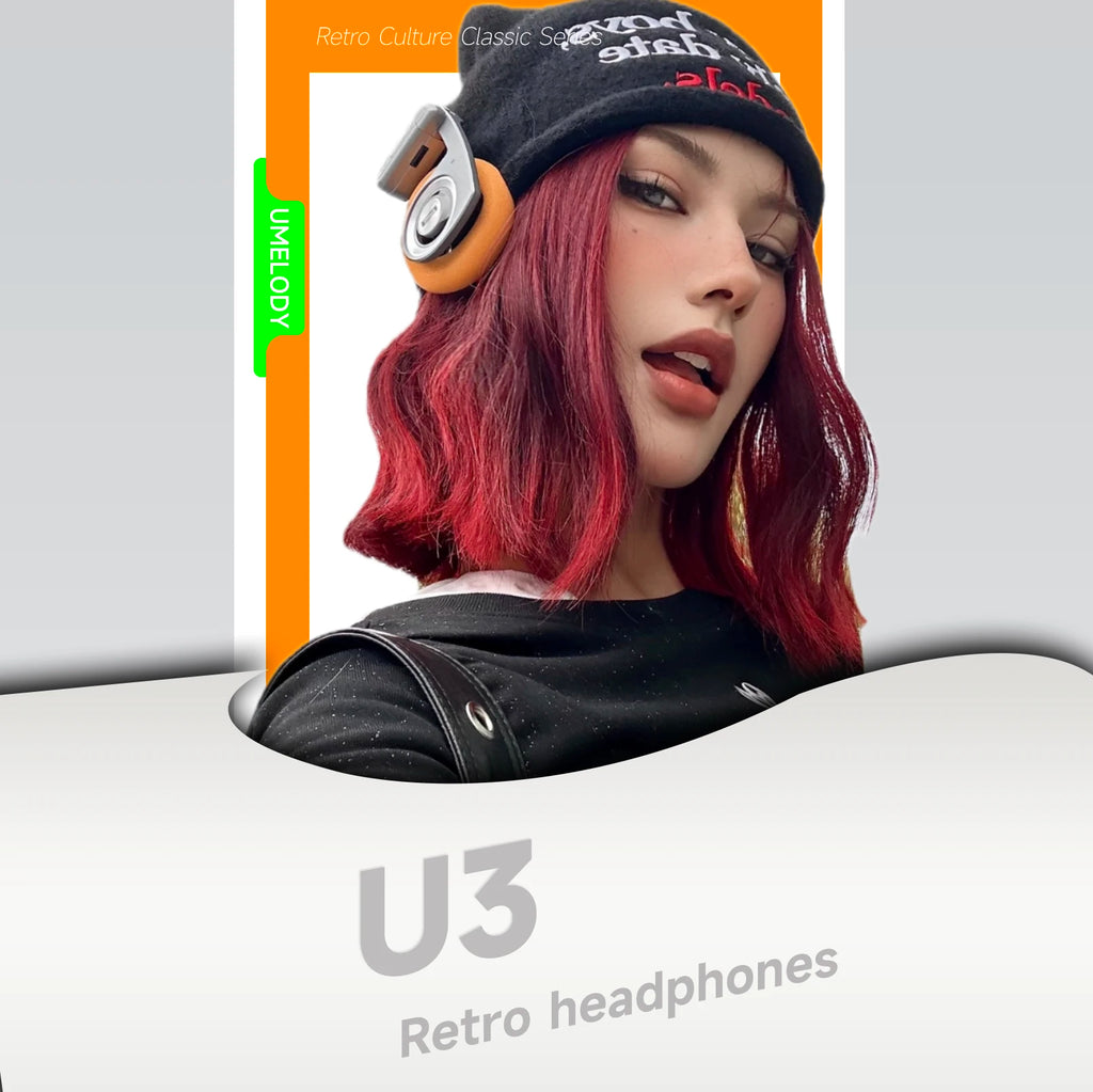UMELODY U3 RETRO Headphones Wireless Bluetooth Headphones ON-Ear Headphones HIFI Wireless Foldable Noise Canceling Headphone