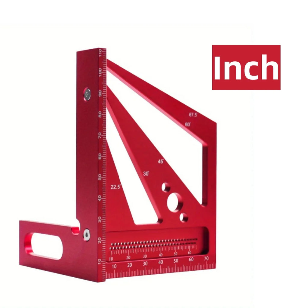 Carpenter Square Aluminum Square Protractor Center Finder Woodworking 3D Multi Angle Layout Measuring Ruler Center Scribe Gauge