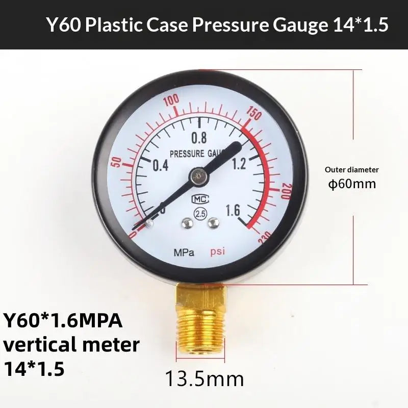 【New】1Pcs 0-25Bar 0-10Bar 0-12Bar Hydraulic Fluid Measuring Instrument Air Compressor Pressure Gauge DIY Accessories