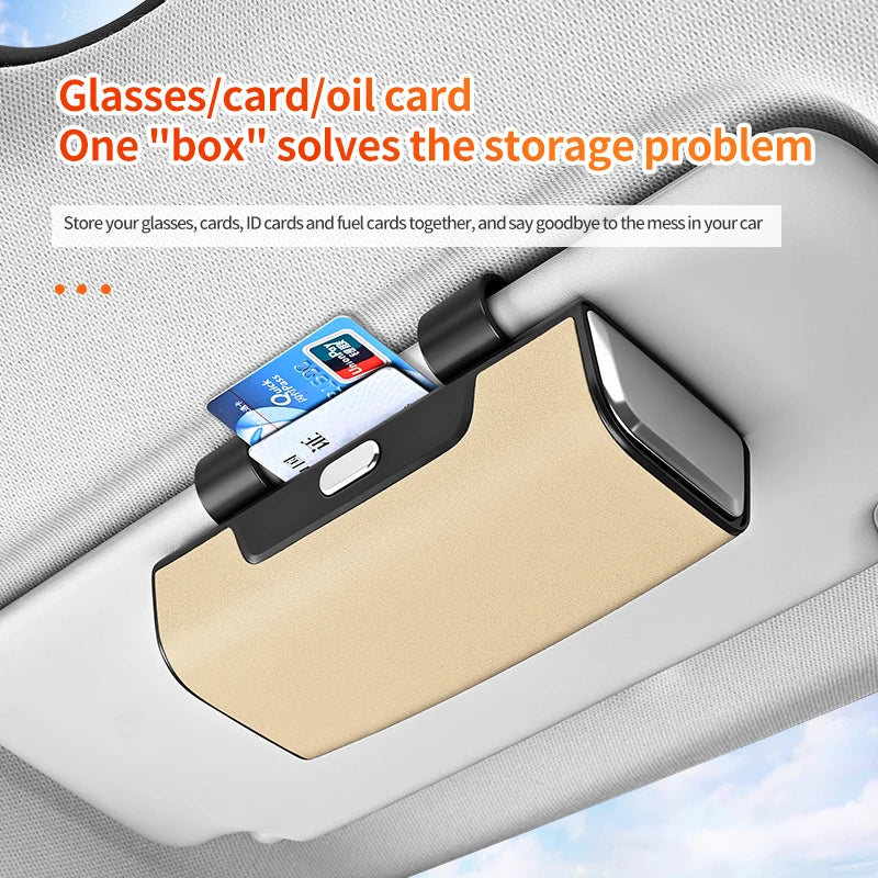 Universal Multifunctional Car Sunshade Glasses Protection Box, Sunglasses and Sunglasses Rack Storage Box, Clip On Sunshade, Car