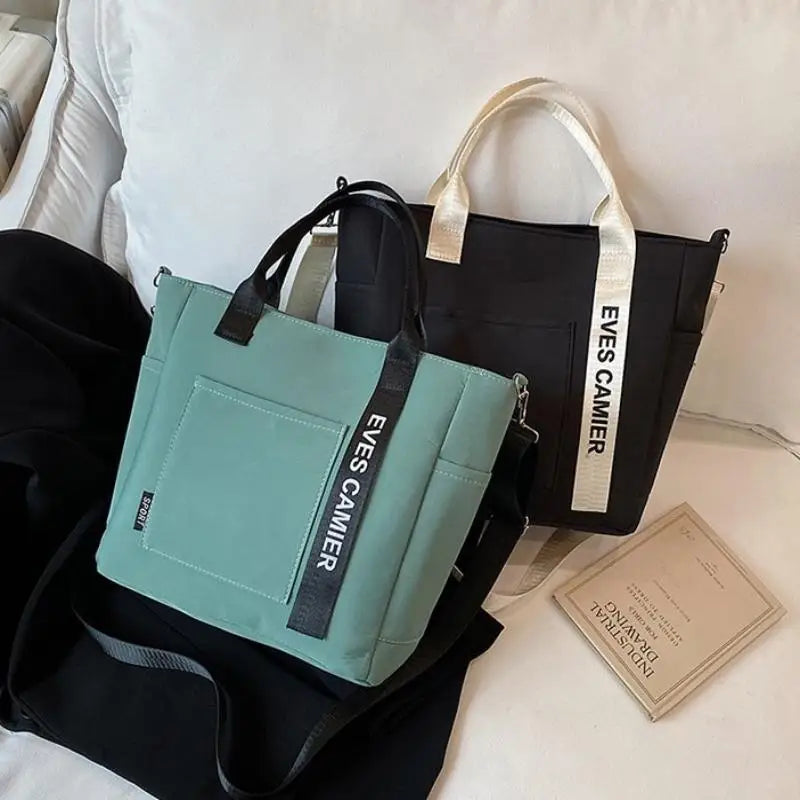 Large Capacity Waterproof Nylon Tote Bag Fashion Crossbody Shoulder Messenger Bag Casual Daily Handbag For Girls Students