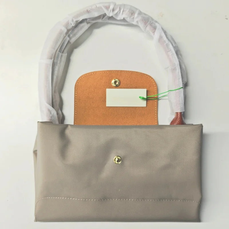 Classic Foldable Stray Bag Handbag Nylon Bag, Embroidered Design for Women