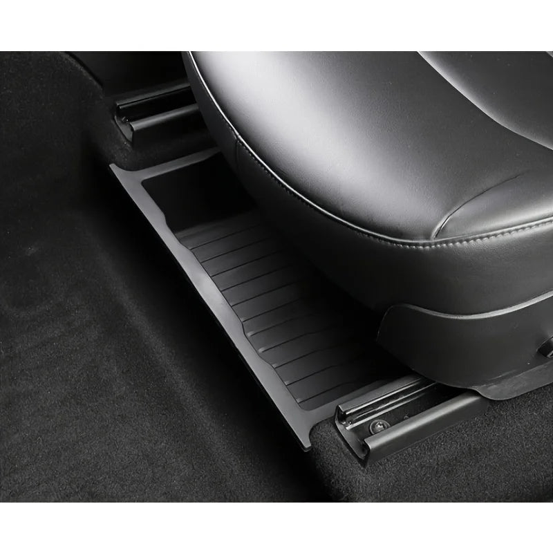 Durable ABS under seat storage organizer! Heavy duty car seat storage box with adjustable compartments and hidden trays