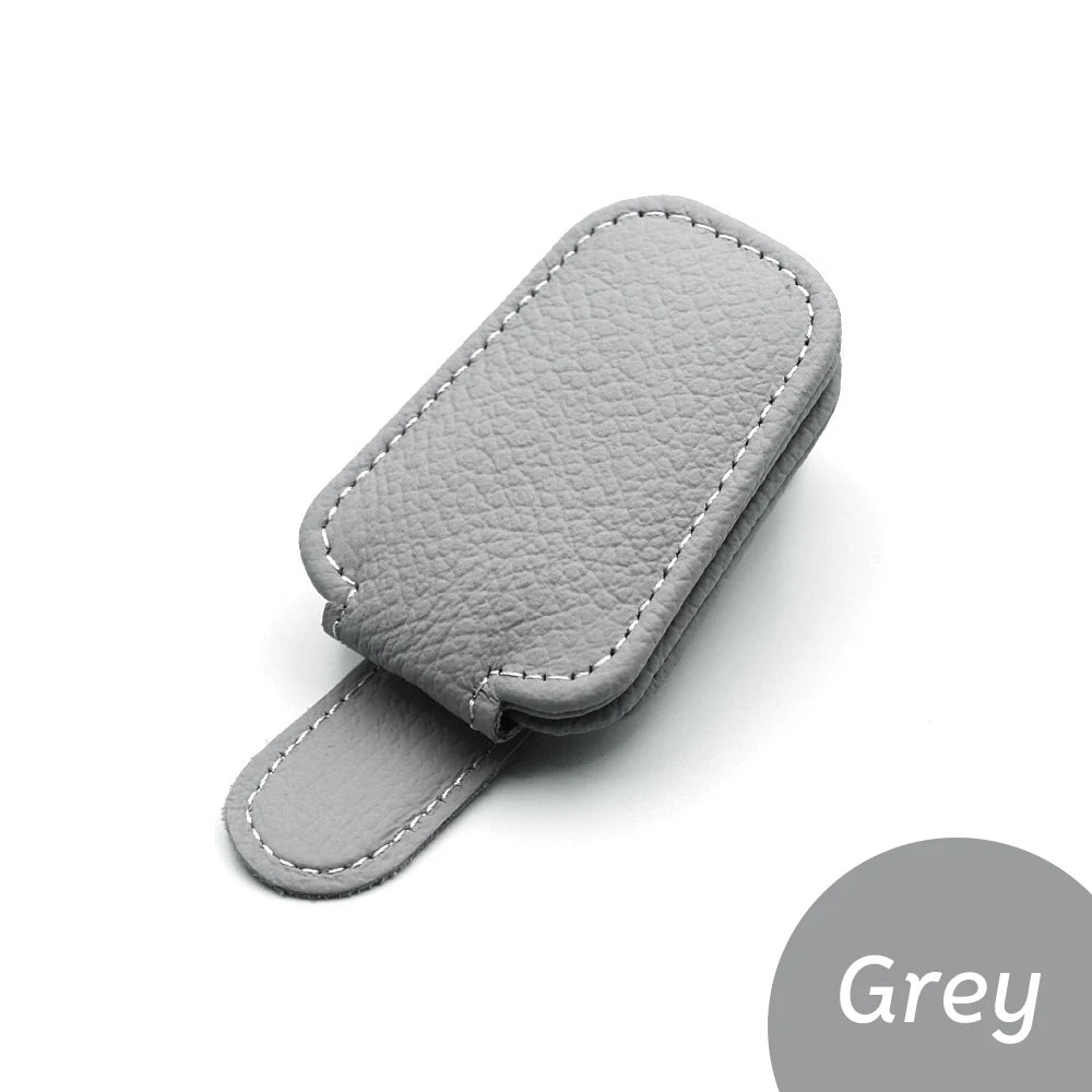 Multifunction Car Sun Visor Glasses Clip Leather Eyeglasses Clip Automobile Sunglasses Holder Card Case Auto Interior Accessorie