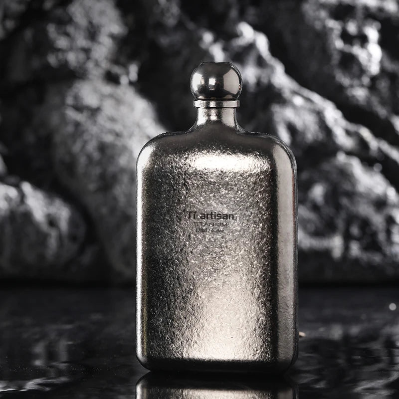 Tiartisan 170ml 230ml Titanium Hip Flask Outdoor Travel Ultralight Portable Alcohol Bottle Pocket Mini Whiskey Wine Pot
