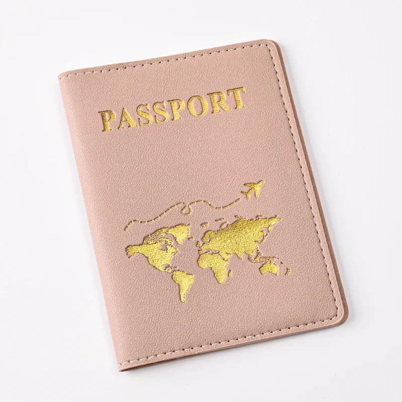 Custom Name Travel Passport Cover Gold Global Map Persoanlized Initials Passport holder New Women Men Travel Accessories