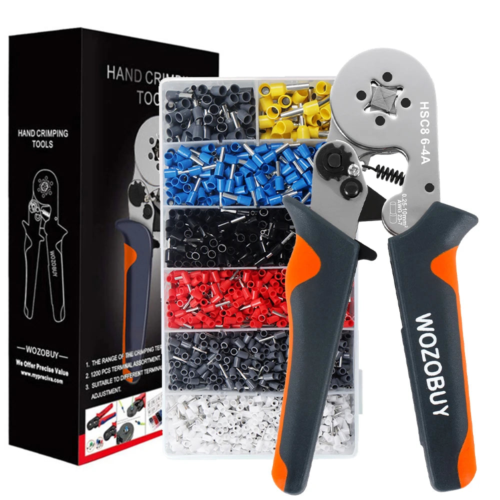 Ferrule Sleeves Terminal Crimping Tools Mini Electrical Pliers HSC8 6-4/6-6(0.25-10mm²/0.25-6mm²) Wire Connection Repair Clamp