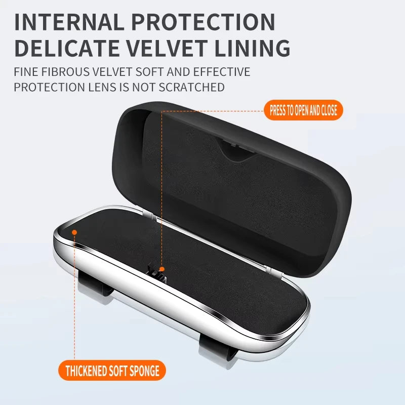 Car Sun Visor Sunglasses Holder Auto Interior Glasses Storage Box Eyeglasses Case Card Ticket Clip Organizer Accessories