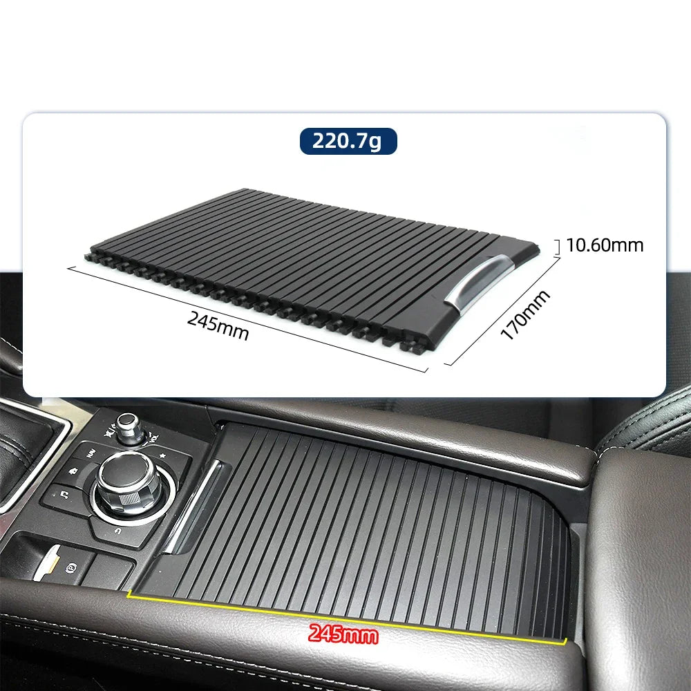 Car Center Console Cup Holder Cover Slide Roller Blinds Storage Box Zipper Sliding Cover For Mazda Atenza CX4  2017-2021