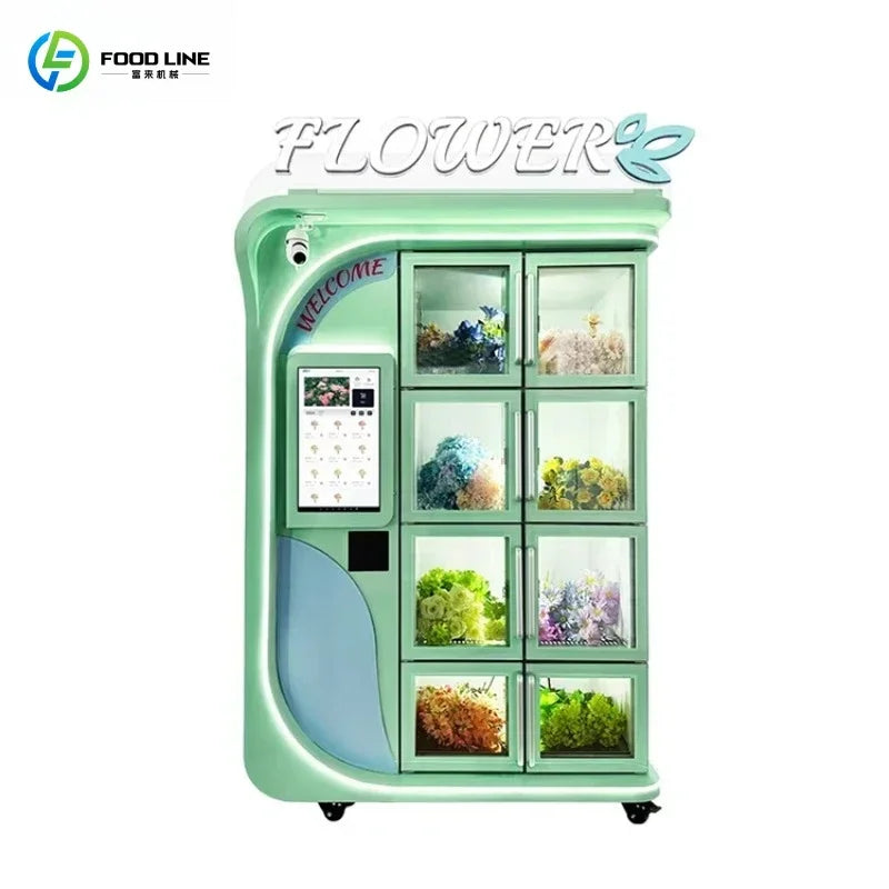 24H Intelligent Refrigerated Flower Vending Machine Self Service Automatic Bouquet Vending Equipment For Florist Shop
