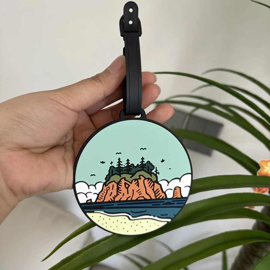 1/2/3/6cs Starry Sky Landscape Luggage Tag Pendant Work Name Tag Business Travel Airport Luggage Anti Loss ID Tag