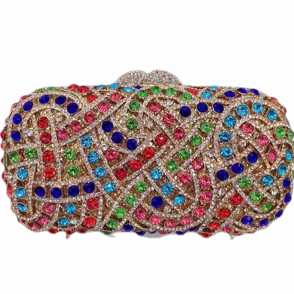 Women Hollow Out Diamond Evening Bag Wedding Party Banquet Bag Crystal Clutch Bag Rhinestone Dress Bag Luxury Designer Handbags