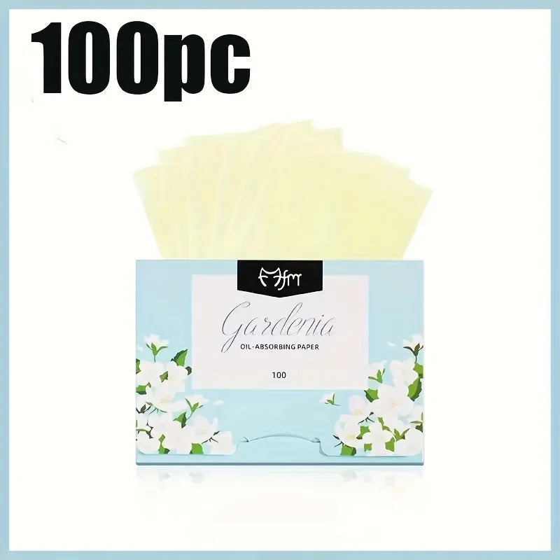 100 Pieces Portable Oil Absorbing Facial Oil Blotting Paper, Instantly Control Facial Shine and Refresh Skin, Oil Control Care