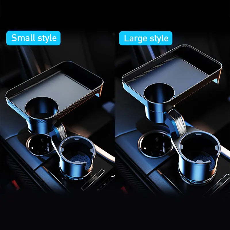 SEAMETAL Premium Car Cup Holder Expander Multi-Function Drink Holder with Food Table 360-Degree Adjustable Base Tray for Snack