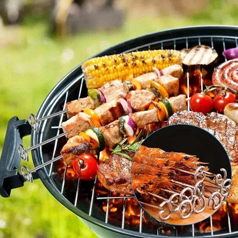 6Qt/8Qt Air Fryer Skewer Stand Stainless Steel Vertical BBQ Skewer Holder Home Kitchen Grilling Tool Air Fryer Accessories