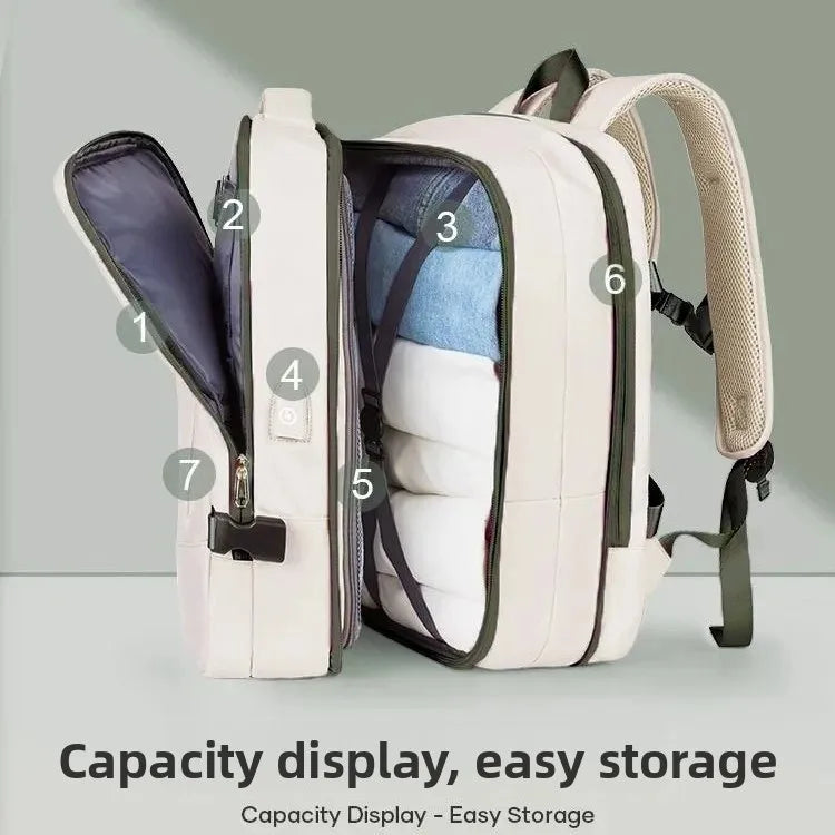 Large Capacity Expandable Travel Backpack Double Shoulder Bag for Business Trips Mountaineering And Computer Carrying