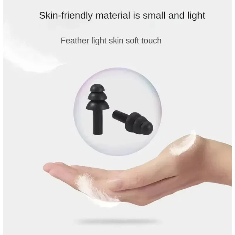 Soft Silicone Ear Plugs Insulated Waterproof Anti-Noise Snoring Essential Travel Noise Reduction Sleep Aids for Better Rest