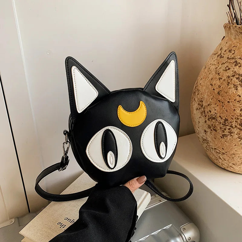 Cool and Cute Cartoon Cat Girl Crossbody Bag 2025 Personalized Street Commuter Shoulder Bag