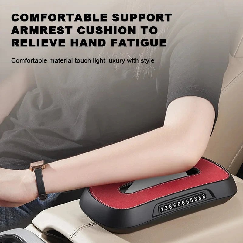 Leather Car Tissue Box Phone Number Label Center Console Armrest Napkin Box Sun Visor Tissue Box Backseat Tissue Case Fix Strap