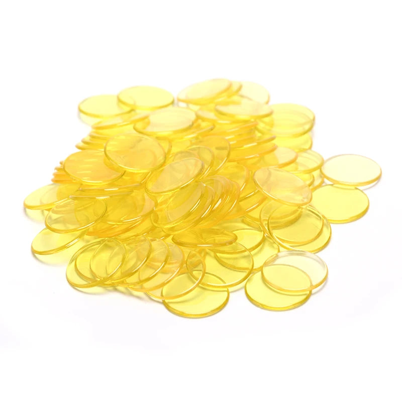 100pcs 19mm Poker Chips Count Bingo Chips Bingo Game Cards Plastic for Games