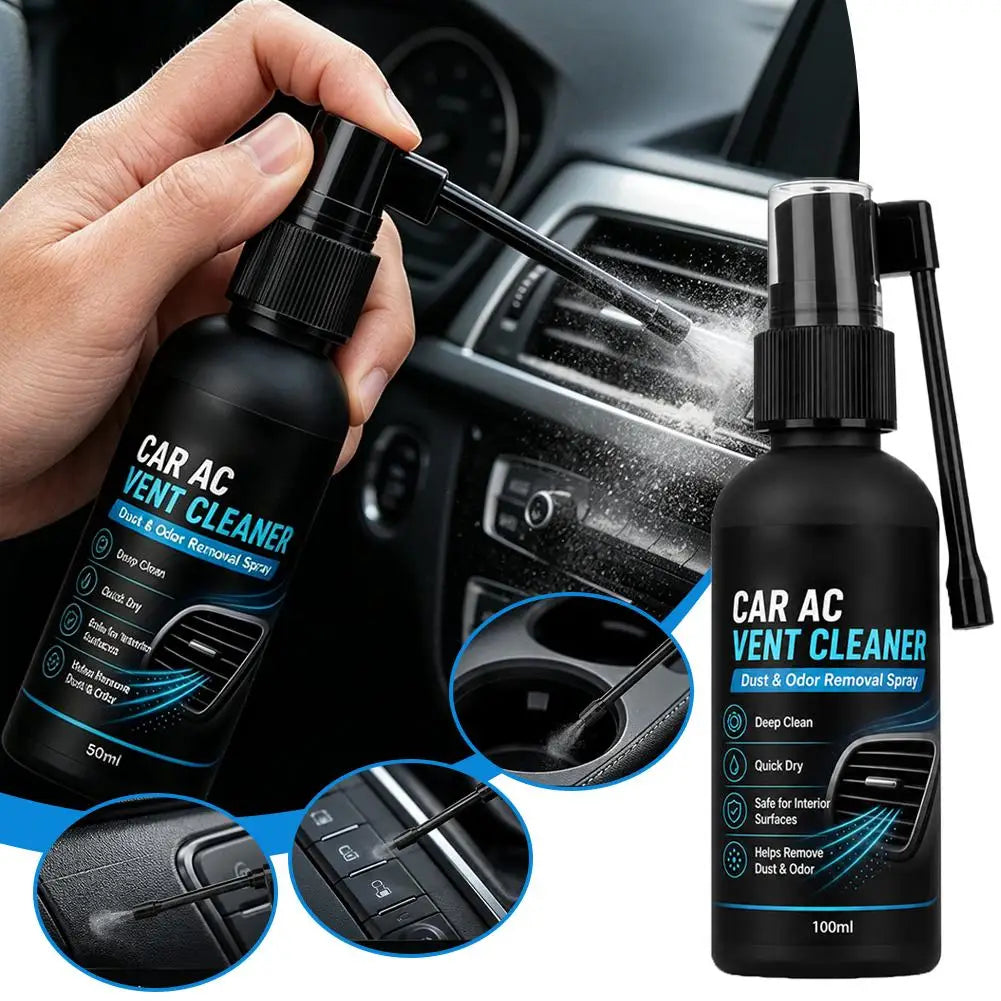Auto Air Vent Cleaning Spray With Long Reach Nozzle Deep Remove Dust Bad Smell Fast Drying Dashboard Gap Cleaner