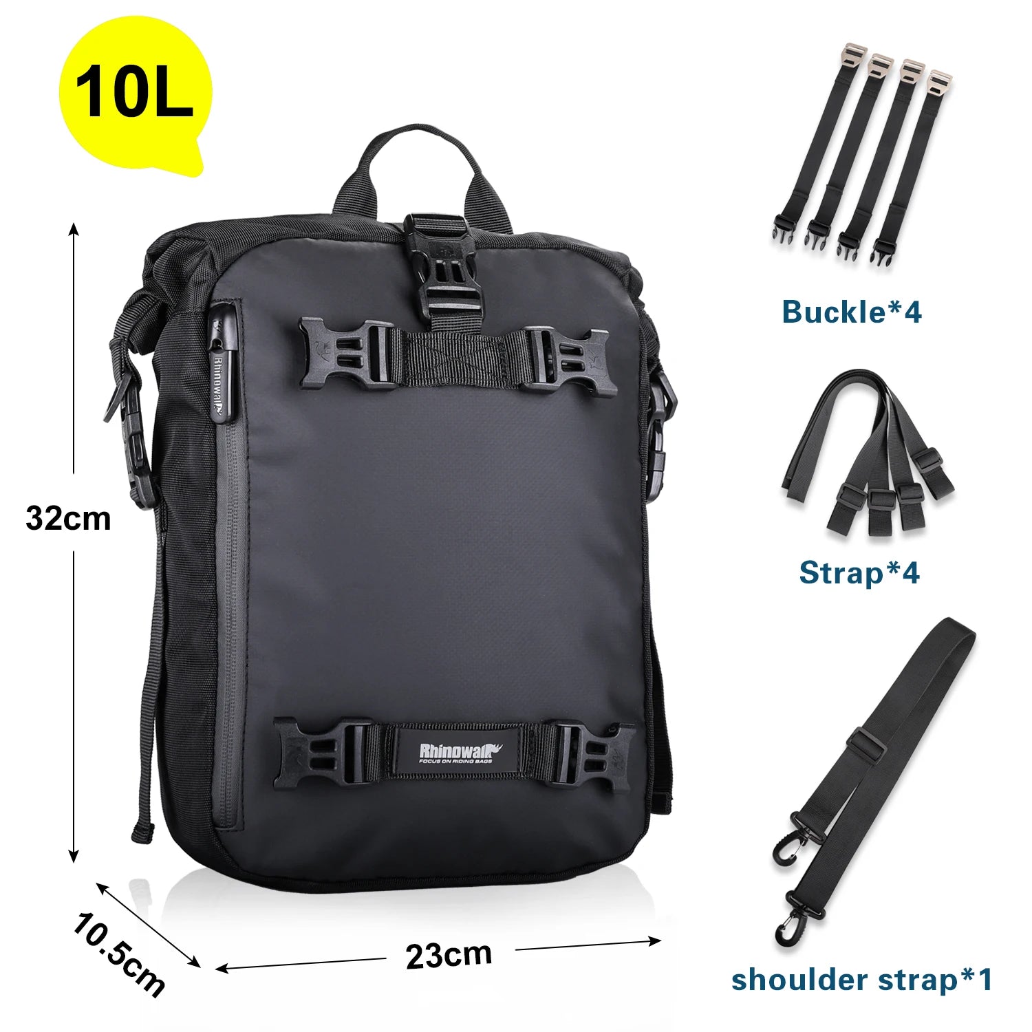 Rhinowalk Motorcycle Side Bag Waterproof Rear Seat Bag 10L 20L 30L Multi-Function Backpack Bumper Modification Luggage Pack