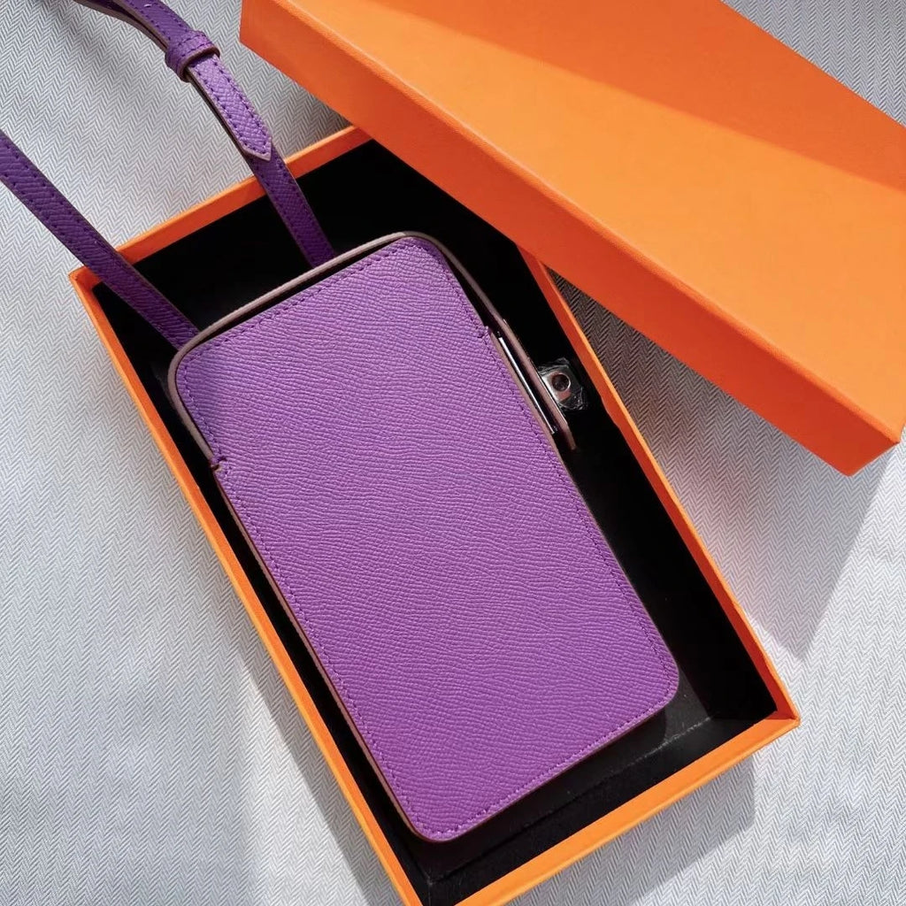Luxury Design Phone Bag Women Lock Buckle Cell Phone Bag Fashion Hundred Leather Box Bag Simple Premium Sense Mini Shoulder