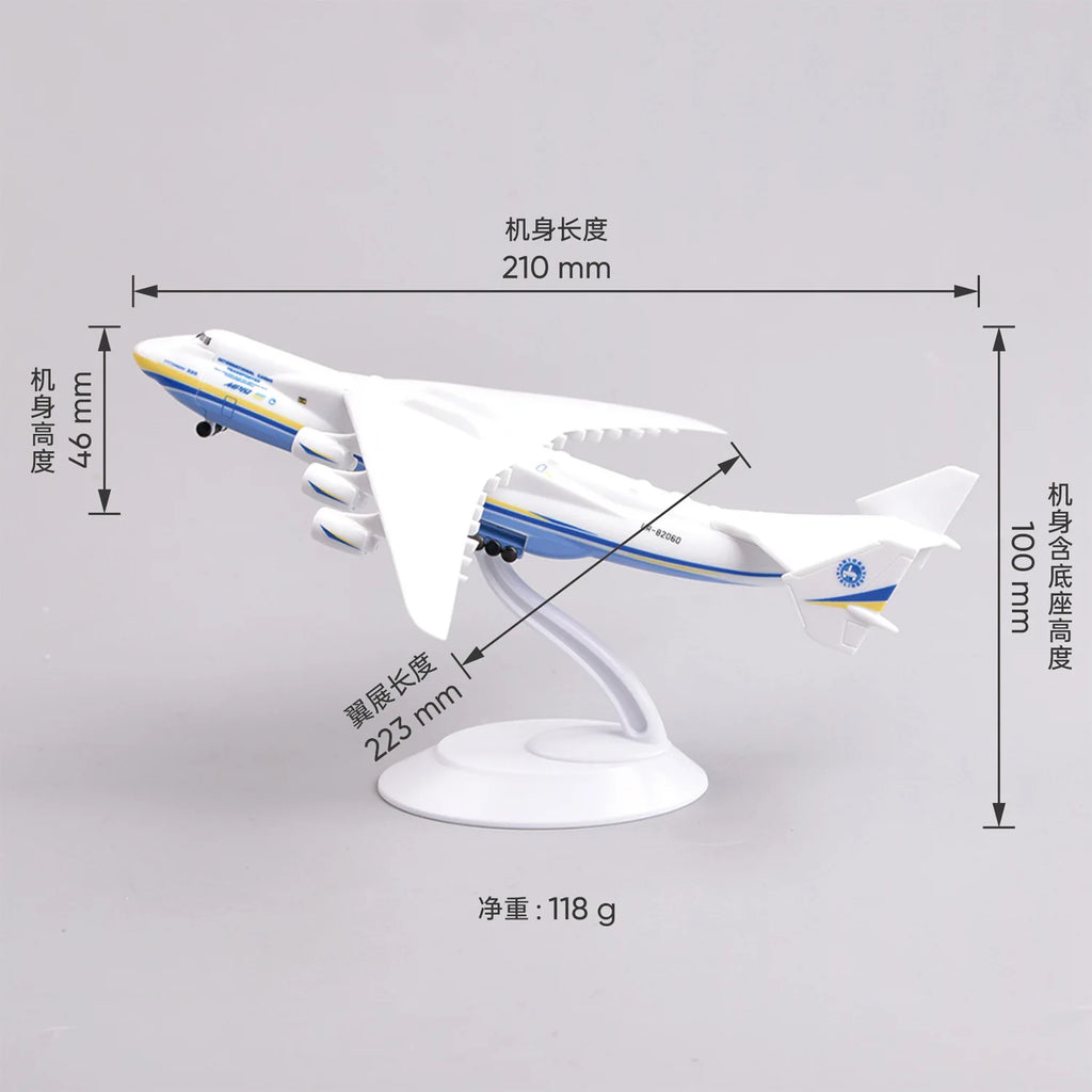 1/400 Scale 21cm An-225 "Mriya" Transport Plane Alloy Aircraft Replica Model Antonov An225 Plane With Base cabin can be opened