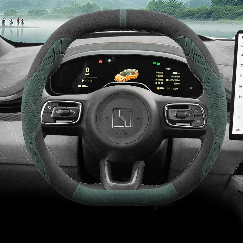 For ZEEKR X 007 001 009 7X 2025 Steering Wheel Cover Suede Interior Modification Short Velvet Winter Car Interior Accessory