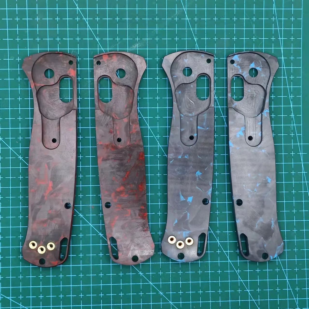 1 Pair Custom Made DIY Full 3K Carbon Fiber Material Knife Handle Scale For Benchmade Bugout 535 Knives Accessories