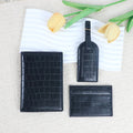 Customized name PU leather luggage tag card case passport case combination card case anti-theft travel suitcase accessories