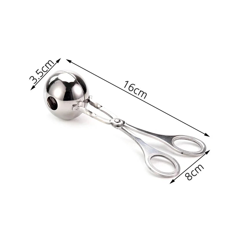 None-Stick Stainless Steel Meat Ballers Meat Baller Tongs Cake Pop Meatball Maker Ice Tongs Cookie Dough Scoop for Kitchen