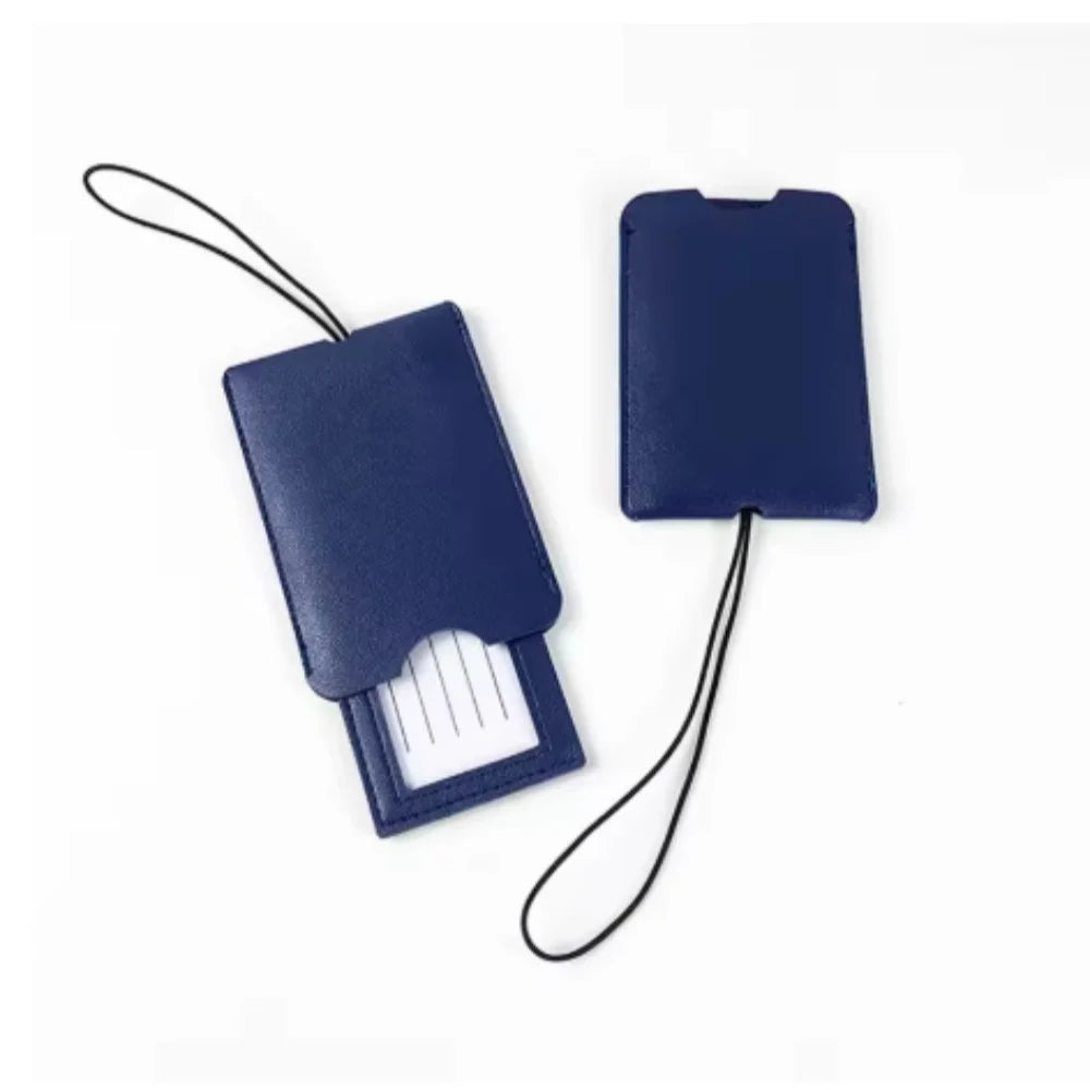Free Personalization Telescoping PU Leather Luggage Tag Suitcase Identifier Label Baggage Board Bag Tag Name ID Address Holder