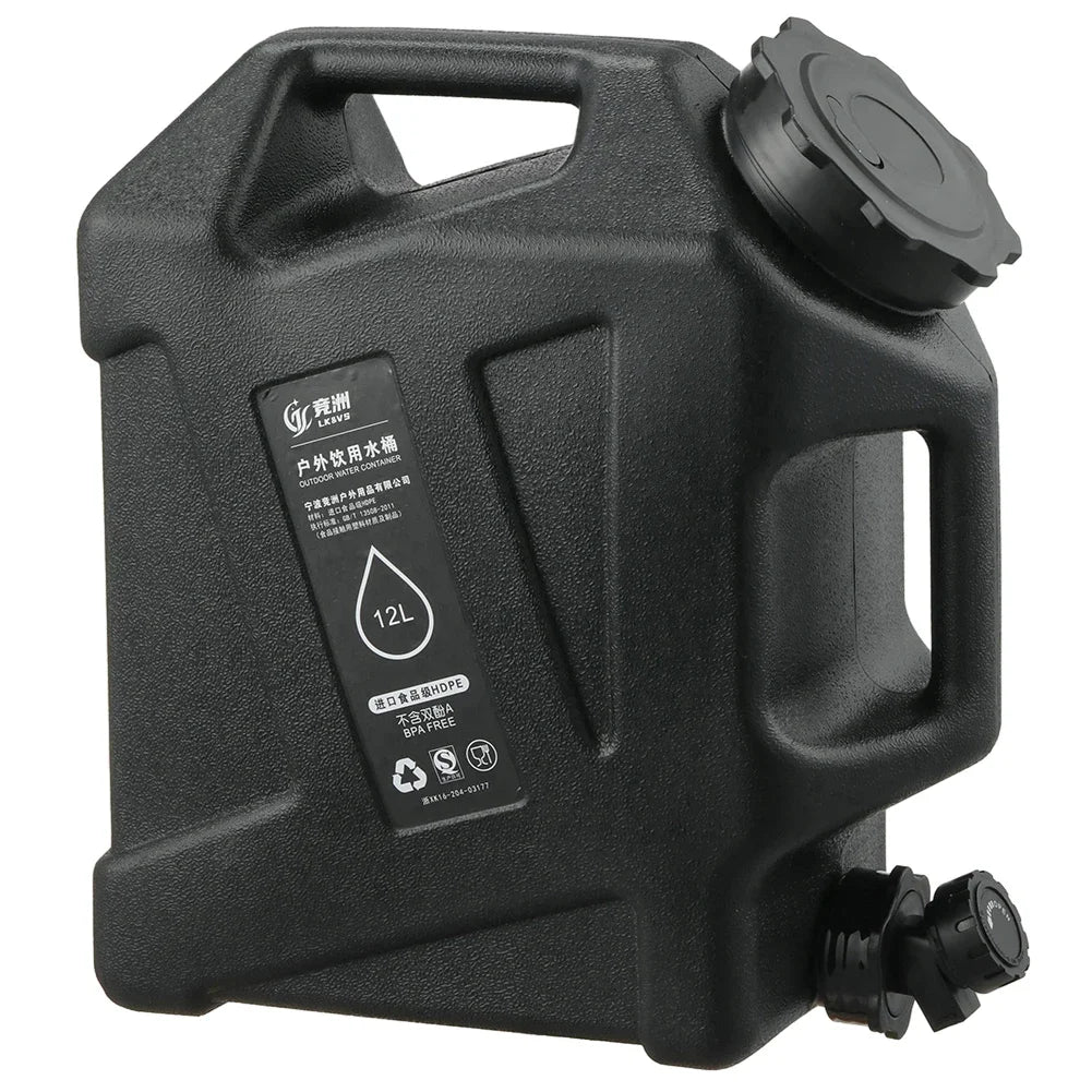 12L Camping Water Container Tank Large Capacity Water Storage Carrier Barrel Portable Vehicle Car Water Bucket with Faucet 대형물통